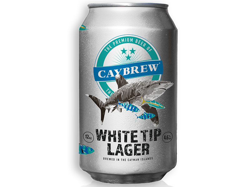 Caybrew White Tip lager cans